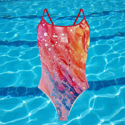 Love The Pain Women's One Piece Swimsuit Professional Athletic Competition Training Quick Dry Sports Training Swimwear Chlorine resistant Australian Pool