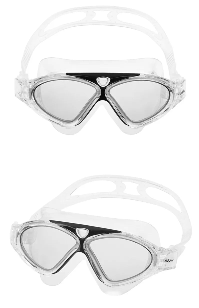 Big Frame Professional Swimming Goggles for Men Women Swim Glasses Anti-fog HD Waterproof Silicone Adult Diving Eyewear