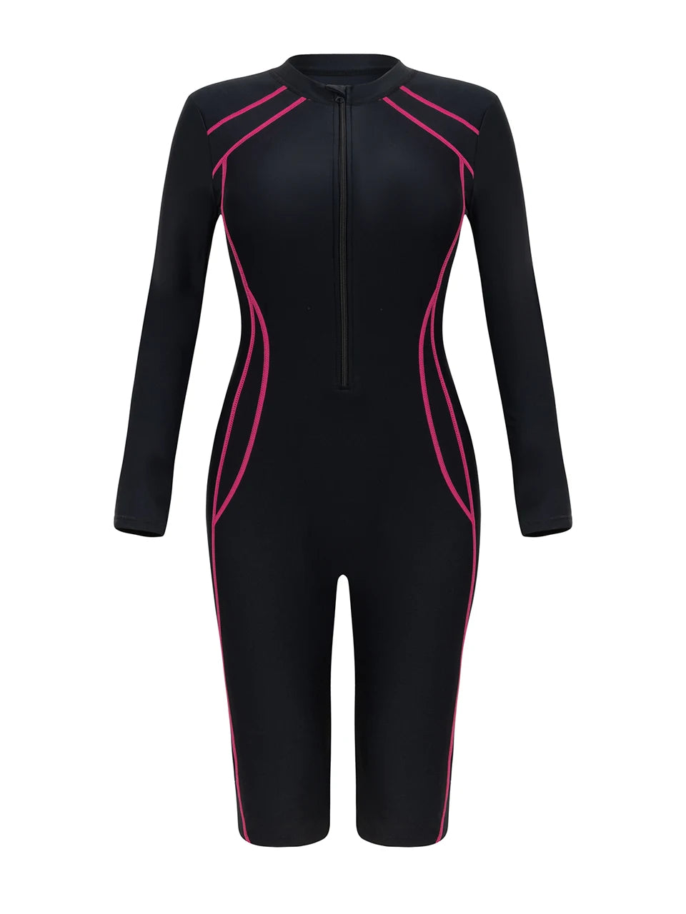 One Piece Slim Surfing Diving Clothes Swimsuit  Women With Zipper Rush Guard Swimwear Female Bathers Swimming Bodysuit