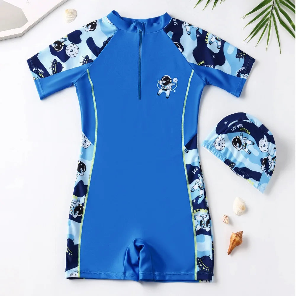 UV Baby Girl Swimsuit One Piece Swimming Jumpsuit Unicorn Bathing Suit SPF 50 Short Sleeve Kids Swimwear for Girls 2-12 Years