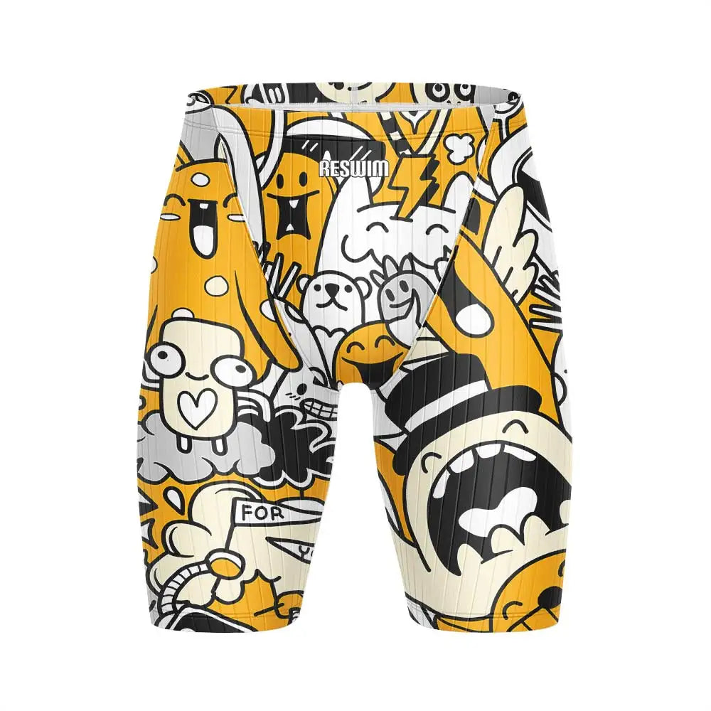 Men's Swim Trunks Jammer Surfing Shorts Athletic Competition Training Swimsuit Durable Chlorine Resistant Endurance Beach Trunks