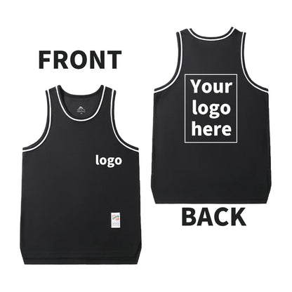 Men's Basketball Vest Clothing Oversized Sleeveless T-Shirt Sports Fitness Round Neck Tank Top Muscle Training Running Vest