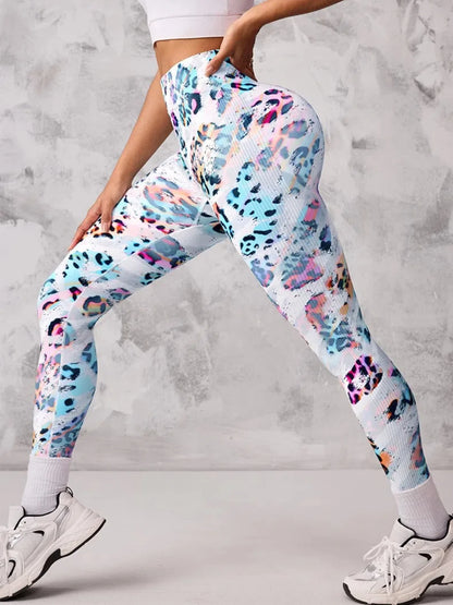 Fashion Women Beautiful Print Leggings Yoga Pants High Waist Jeggings Stretch Pants  Gym Fitness Sweatpants