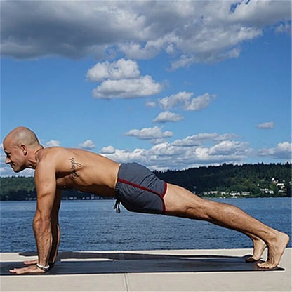 Training Exercise Shorts Solid Fitness Territory Sports Swimming Shorts Men Running Gym Quick-Drying Tie Plus Size Sportwear