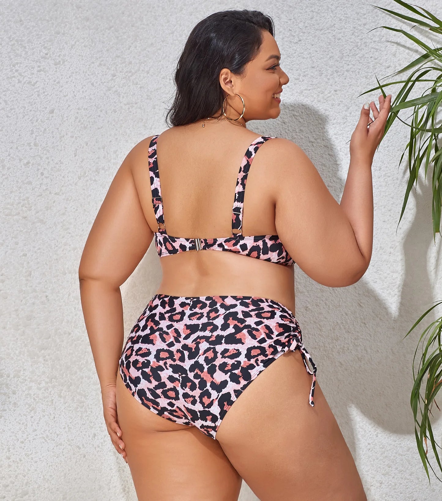 High Waist Leopard Bikini Set Plus Size Swimwear for Women Swimsuit Beachwear Bathing Suit Thong