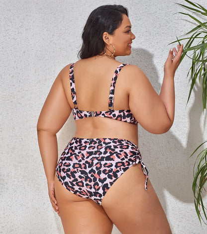 High Waist Leopard Bikini Set Plus Size Swimwear for Women Swimsuit Beachwear Bathing Suit Thong