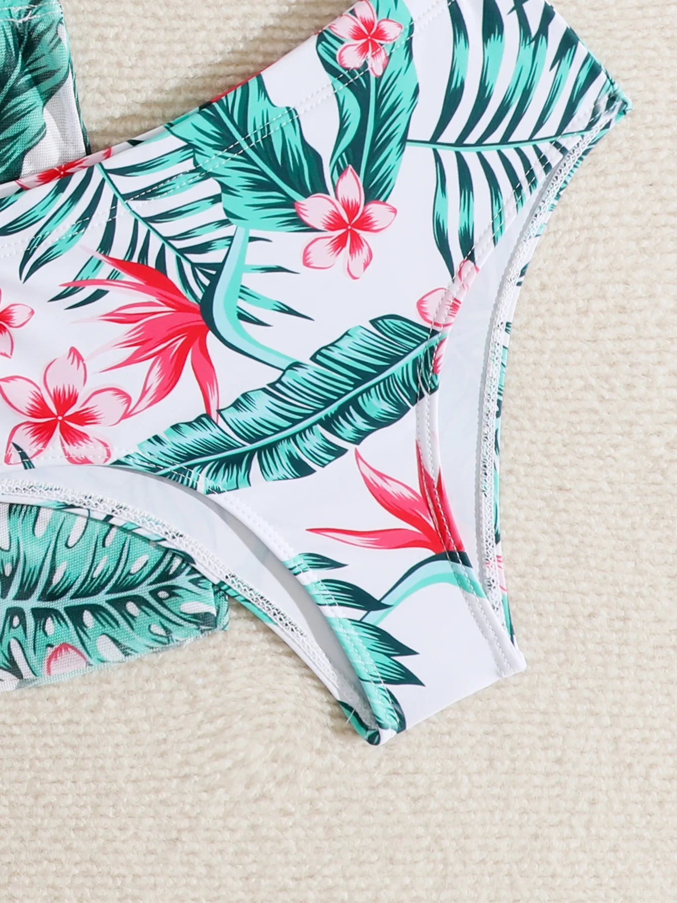 Girls 3 piece Floral Print Bikini Sets Kids Swimsuit & skirts 7-12 Years Children's Swimwear Teens Girl Ruffle Bathing Suit