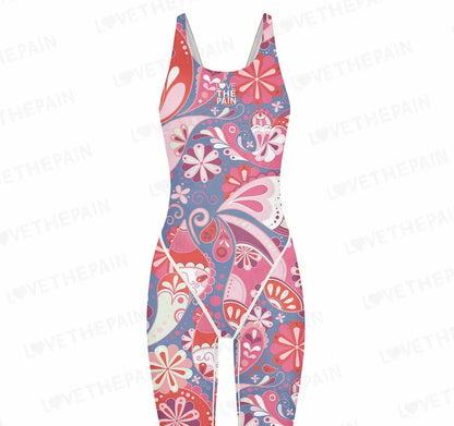 Girl Training Racing Swimwear Girl One Piece Competitive Swimsuits Summer Pool Professional Competition Knee Length Bodysuits