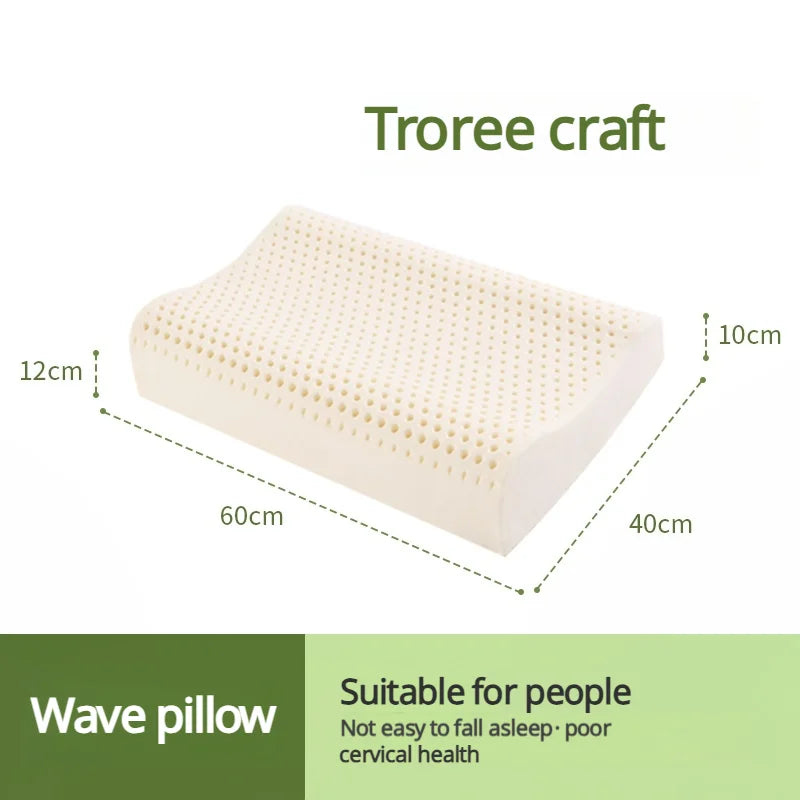 Talalay Latex Pillow - Thai Natural Rubber Neck Support Sleep Pillow Ergonomic Desig for Adults, Single Pillow Core for Home Use