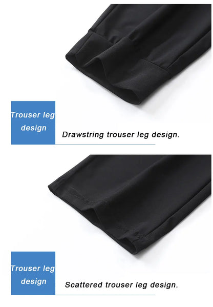 Running Pants Jogging Casual Summer Thin Elastic Sweatpants Quick Dry Ice Silk Straight Pants Sports Gym Breathable Men Trousers