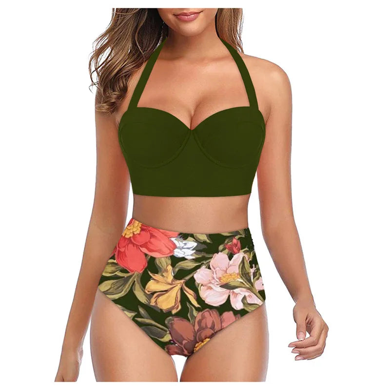 Swimsuits Push Up Bikini Female Swimwear Beach Wear High Waist Bikinis Women's Swimming Bathing Suit
