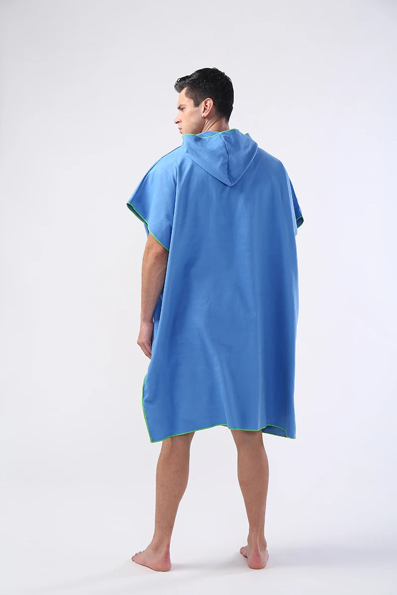 Surf Poncho Changing Towel Hood Microfiber Beach Blanket Bath Towel Swim Towel Wetsuit Beach Poncho for Adults