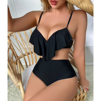 S - XL Printed Underwired Female Swimsuit High Waist Bikini Women Swimwear Two-pieces Bikini set Bather Bathing Suit Swim