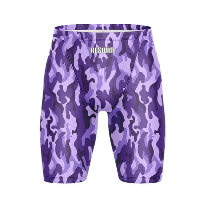 Men's Print Swim Jammer Training Sports Beach Diving Surfing Pants Tight Shorts Swimming Trunks Quick Dry Swimsuit