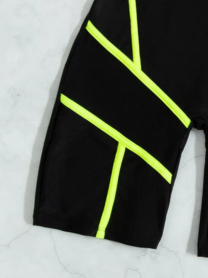 Solid Short Sleeve Swimwear Women Hollow Mesh Push Up One Piece Swimsuit Monokini Summer Beach Bathing Suit