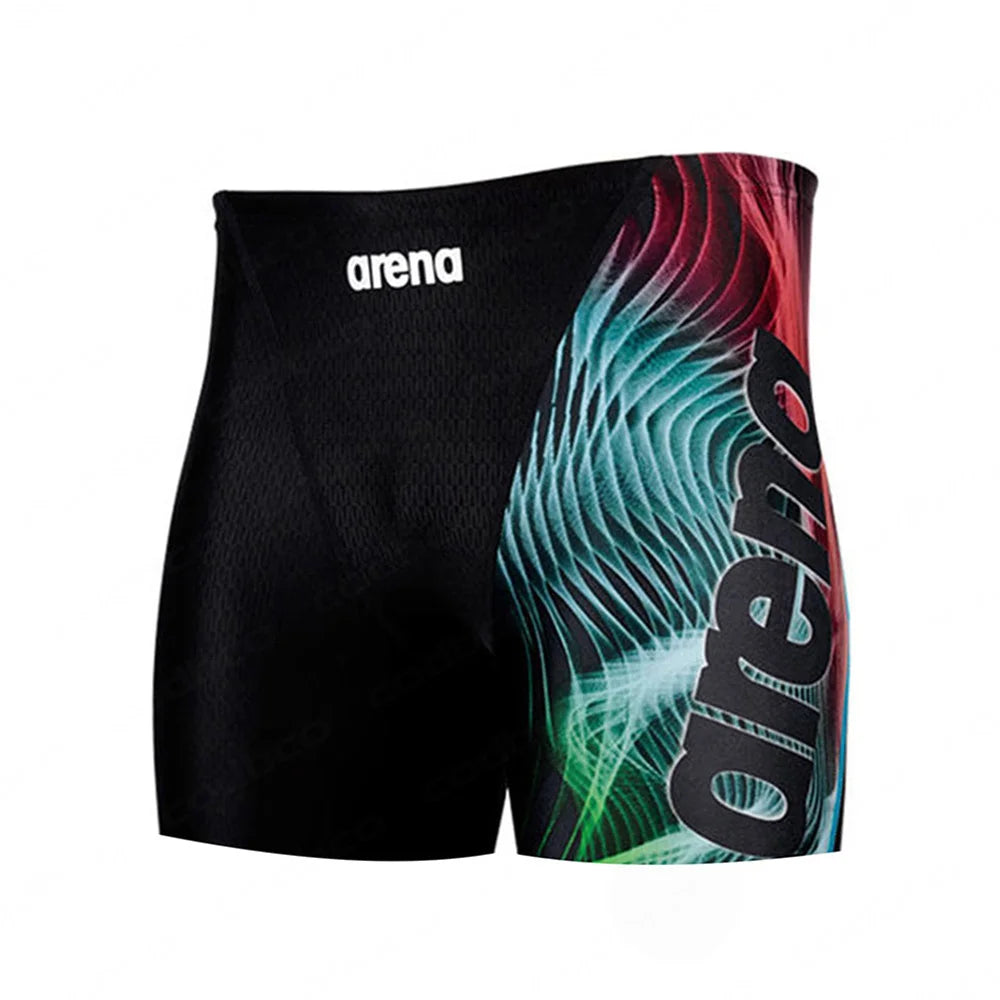 Men's Swim Jammer Athletic Training Swimsuit Shorts Swimming Trunks Jammer Swimwear Beach Tights Shorts Quick Dry Surf Pants