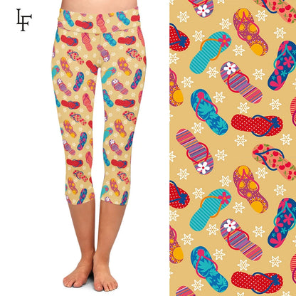 3D Thongs Printing High Waist Women Capri Leggings Fashion High Quality Mid-Calf Leggings