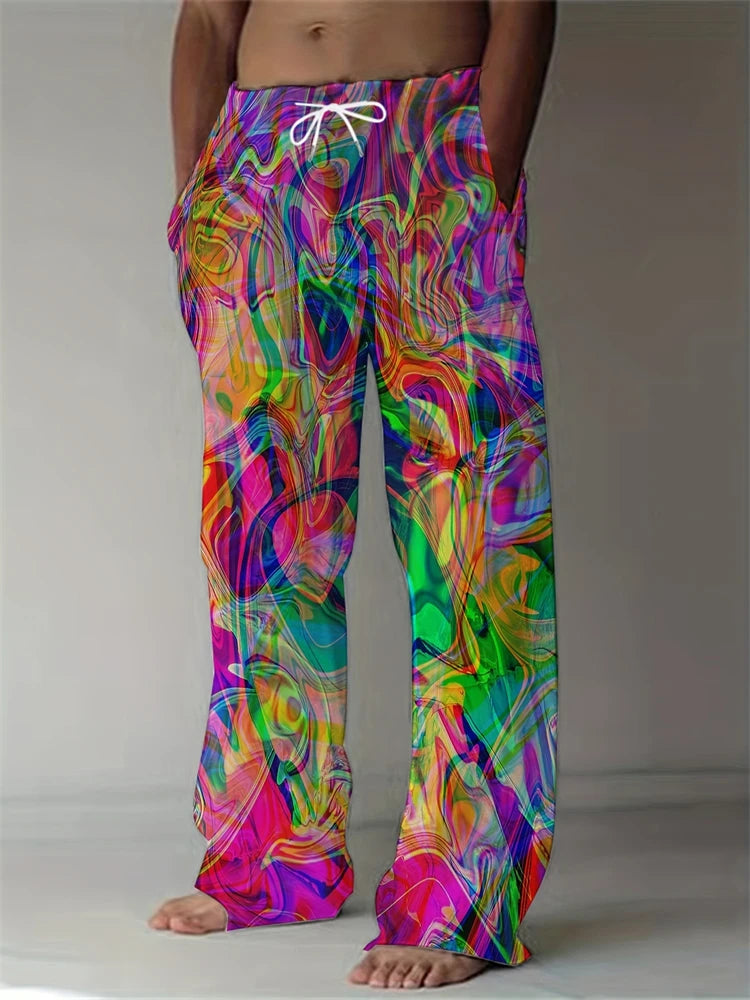 Pants Men's Graffiti Sweatpants 3D Printed Casual Athletic Jogging Pants Y2k Men's Outdoor Beach Breathable Pants