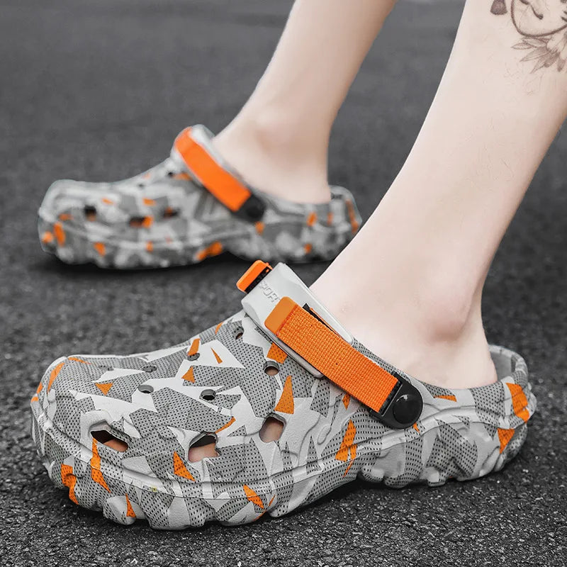 47 Size Summer Men Sandals Light EVA Men's Casual Shoes Hole Shoes Clogs Home Garden Outdoor Male Beach Flat Slippers