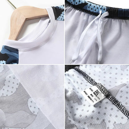 Camouflage Kids Swimsuit Boy Swim Trunks Set Surf Suit Boys Split Short Sleeve Swimsuit Korean Version Baby Swimsuit Plus Size