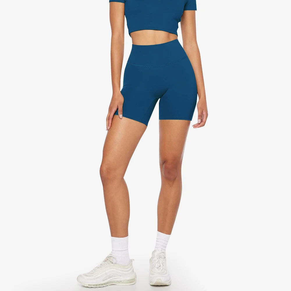 6" Hi Cloud Sculpt Peach Hidden Butt Scrunch Workout Gym Shorts Plain High Waist Yoga Fitness Shorts