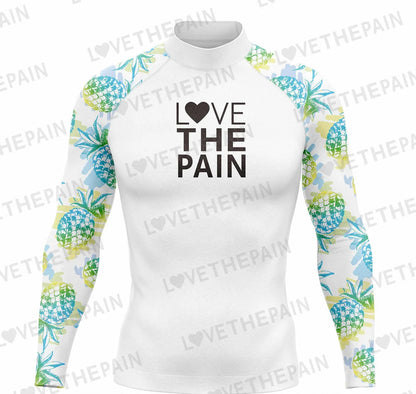 Men's Rash Guards Swimsuit Long Surfing T-Shirt Print Swimming Clothes Elasticity Water Sports Beach UV Protection Swimwear