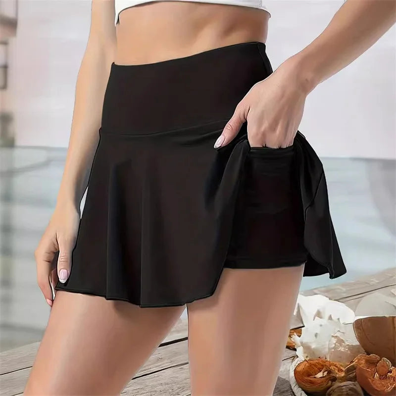 Pocket Tennis Skirt Golf Skirts High Waisted Inner Shorts for Athletic Skorts Sports Running Pickleball Golf Skirt