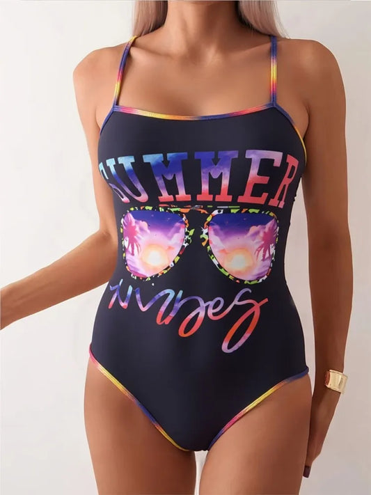 High Waist Swimsuit Women Summer Bathing Suit One Piece Sleeveless Swimwear Women Beach Swimming Suit For Female