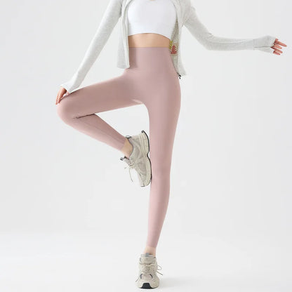 BIVIGAOS Spring Summer High Waist Thin Seamless Sharkskin Leggings Women Micro Pressure Breathable Tight Sport Yoga Legging