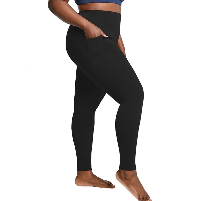 Plus Size Leggings with Pockets for Women High Waisted Tummy Control Soft Stretchy Yoga Pants for Workout Running