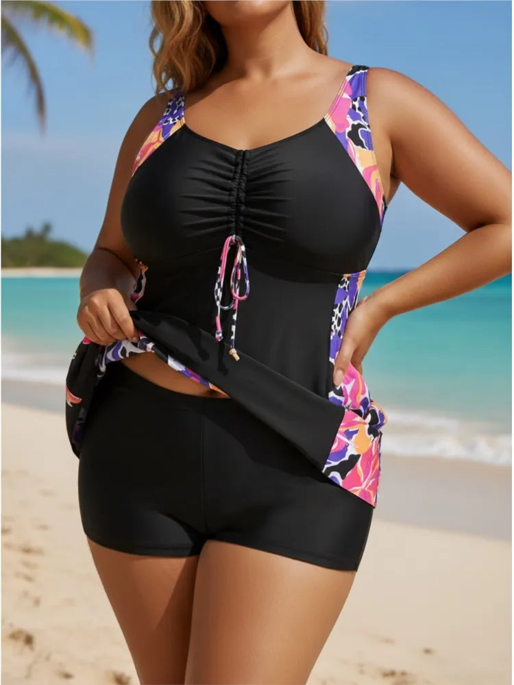 XL-6XL Plus Size Tankini Women's Push Up Large Size 4XL 3XL Swimsuit Summer Tummy Control Swimwear Tankini Sets