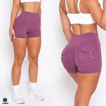 Gym Leggings Women Pocket Bum High Waist Yoga Pants Shorts Tights Scrunch Booty Workout Legging Naked Active Wear