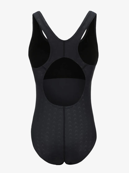 Sports One Piece Swimsuit Solid Swimwear Women Racerback Bodysuit Scoop Neck Bathing Suit Women Beachwear