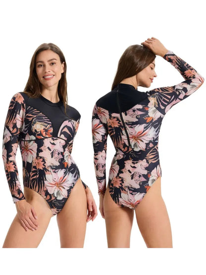Rash Guard High Waist Swimsuit Women Summer Bathing Suit Set Long Sleeve Swimwear Women Beach Swimming Suit For Female