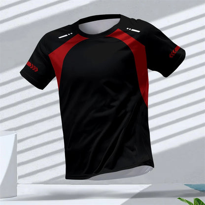 Gym Summer Quick Dry Breathable Men's T Shirt Outdoor Run Fitness Sports Short Sleeve Casual O-Neck Men Gym Sportswear T-Shirt