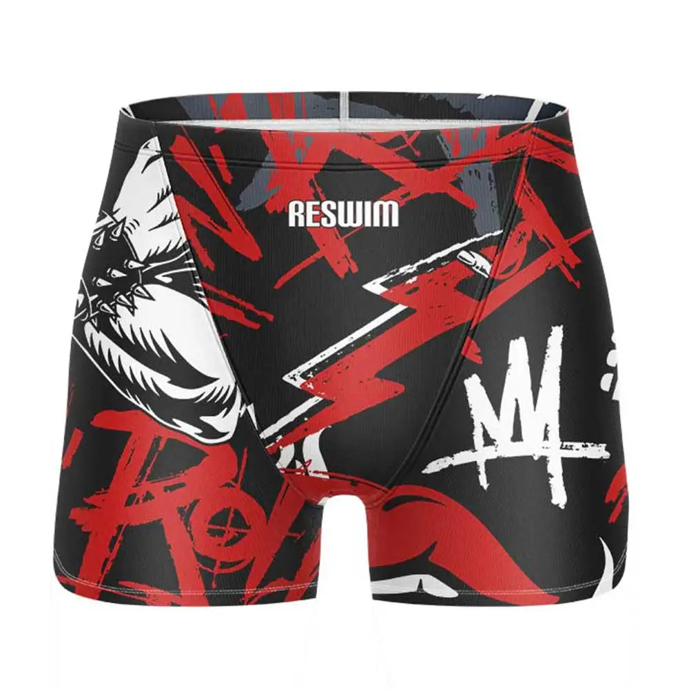 Swim Boxers Summer Men's Swimm Shorts Jammer Swimsuit Short Chlorine Resistant Swimwear Swimming Trunks Beach Tights Gym Surfing Pants