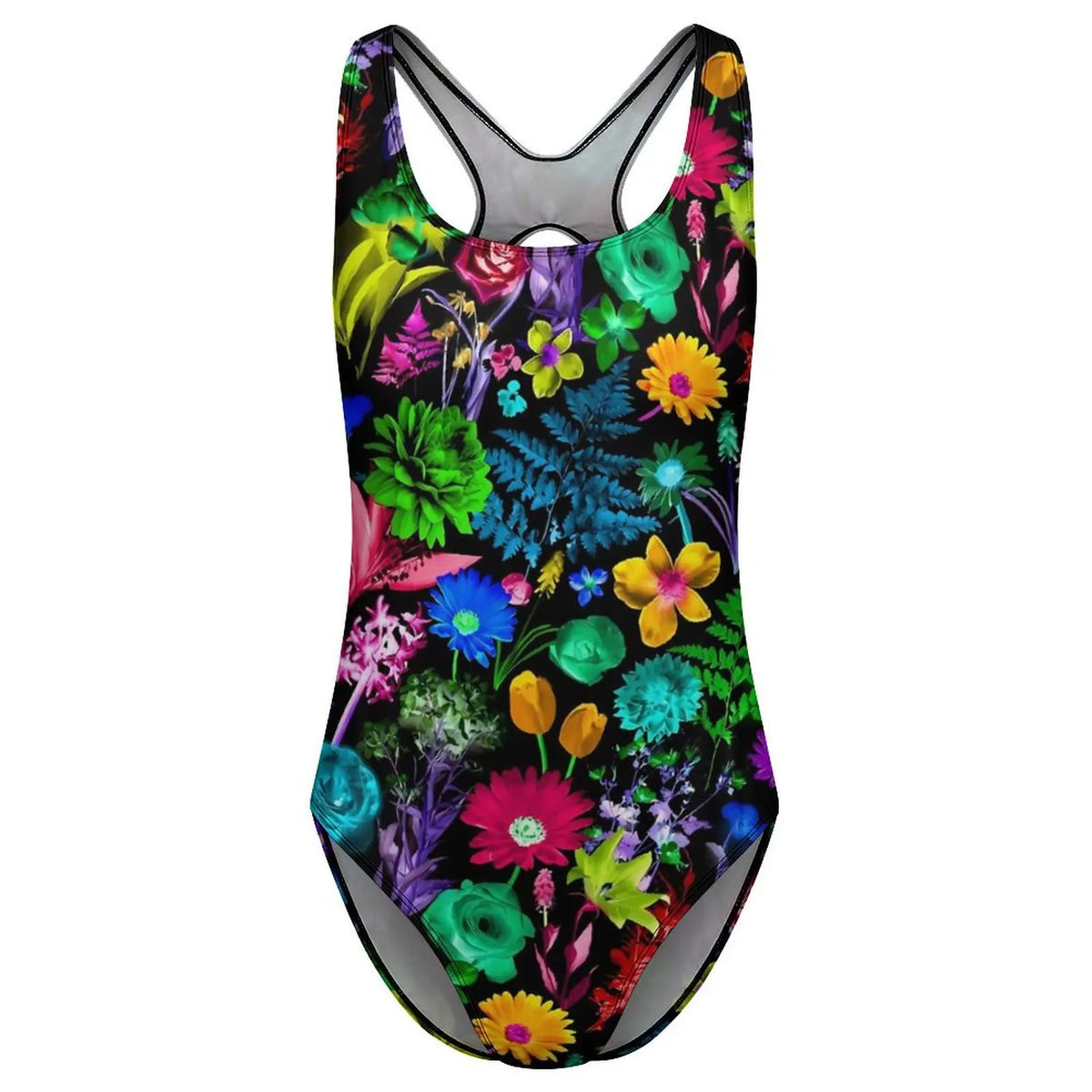 Colorful Floral Print Swimsuit Glowing Garden Push Up Swimwear One-Piece Beach Bathing Suit Swimsuits Sexy Design Beach Outfits