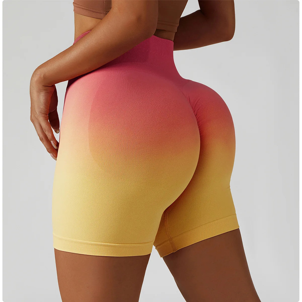 Summer Seamless High Waist Yoga Shorts Butt Lift Cycling Shorts Gym Shorts Women Pants Breathable Tie-dye Sports Leggings Women