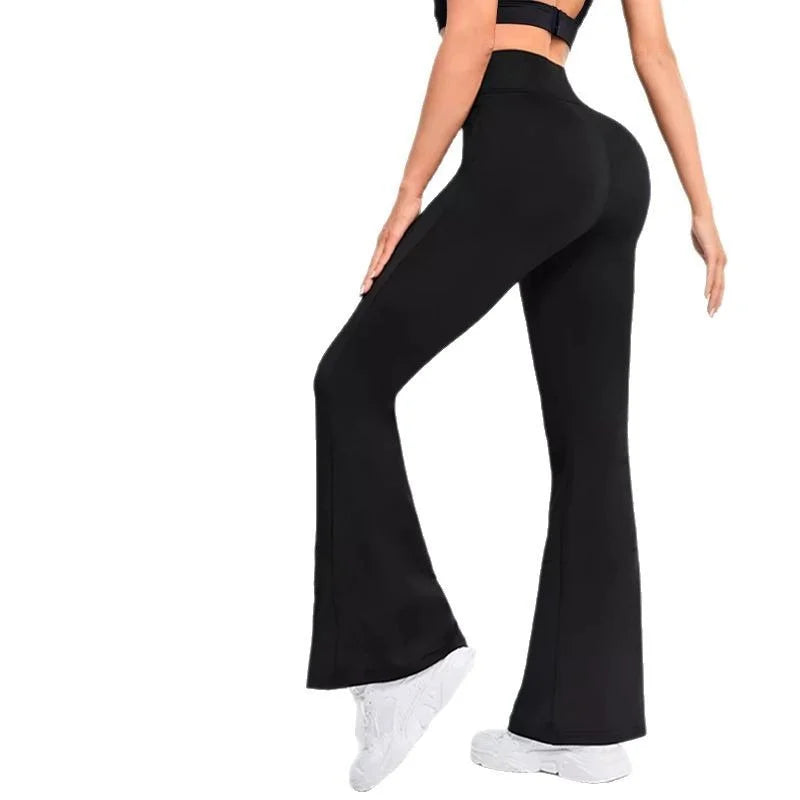 Soft High Waisted Tummy Control Workout Yoga Pants Butt Lifting Flare Leggings for Women Wide Leg Flared Yoga Pants