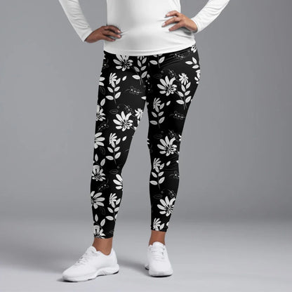 Fitness Leggings High Waist 3D Flowers Pattern Digital Print Casual Trousers Woman's Leggings