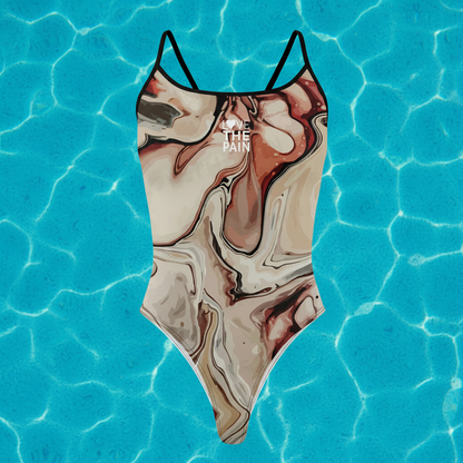 Summer Women Thin Shoulder Straps Monokini Print Swimsuit Women Swimwear Long-Duration Training Bathing Suit Bathers Pool Training Squad