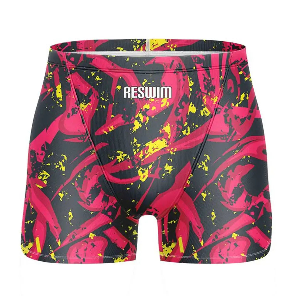 Men's Swimming Trunks Swim Jammer Swimsuit Shorts Athletic Training Swimwear Summer Beach Tights Surfing Pants Bathing Suit