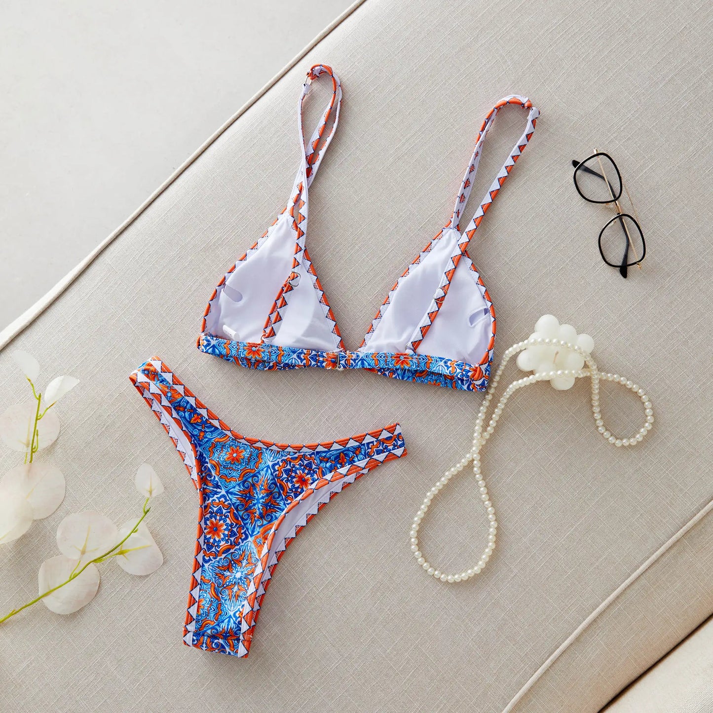 Brazilian Bikini Set Women Print Biquini Female Cut Bikinis Swimwear Push Up Swimsuit Bath Suit