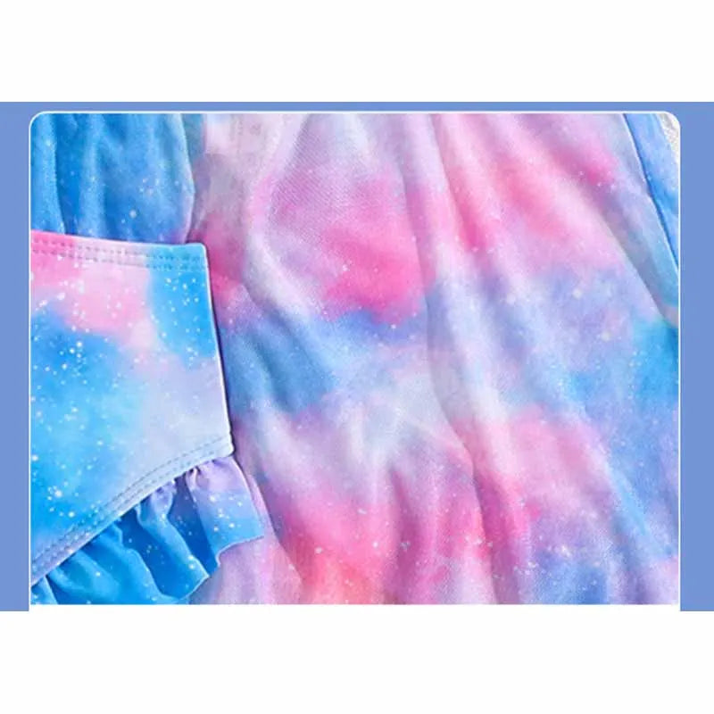 Girls Swimsuit Three Piece Children's Fashion Swimwear Summer Split Swimming Costume Kids Sports Clothes 4-7 Years Old