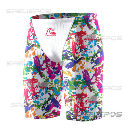 SPELISPOS Summer Men Swimming Trunk Swimwear Beach Swim Sport Short Briefs Elastic Surfing Swimsuit Training Flat Pants Diving