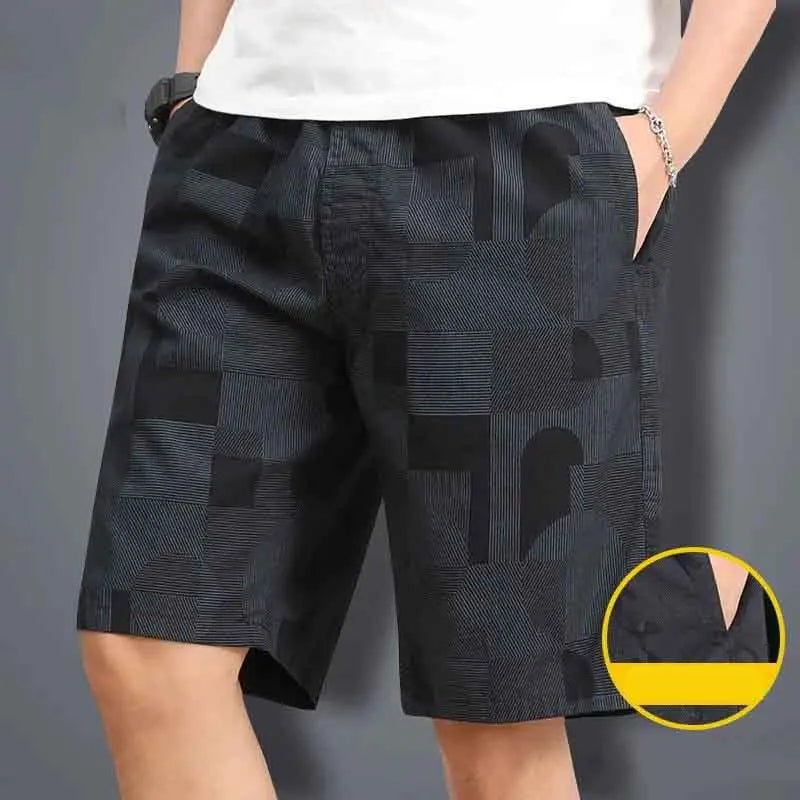 Thin Wide Leg Casual Sports Beach Shorts Men Camouflage Elastic Waist Pocket Folds Breathable Loose Short Pants