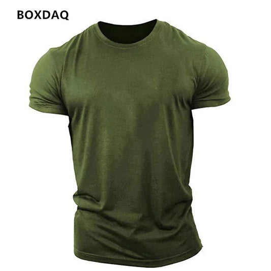 6XL Plus Size Men's Clothing Army Green Sports T-Shirts Summer Short Sleeve O-Neck Gym Fitness Sporty Tops