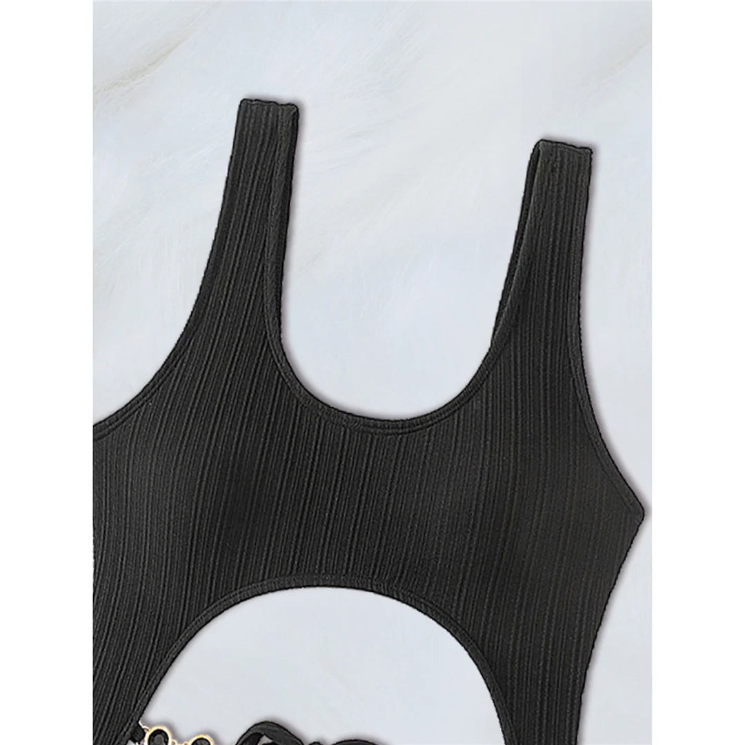 Diamond Rhinestones Tummy Cut Out One Piece Swimsuit Women Swimwear Female Knotted High Leg Cut Bather Bathing Suit Swim