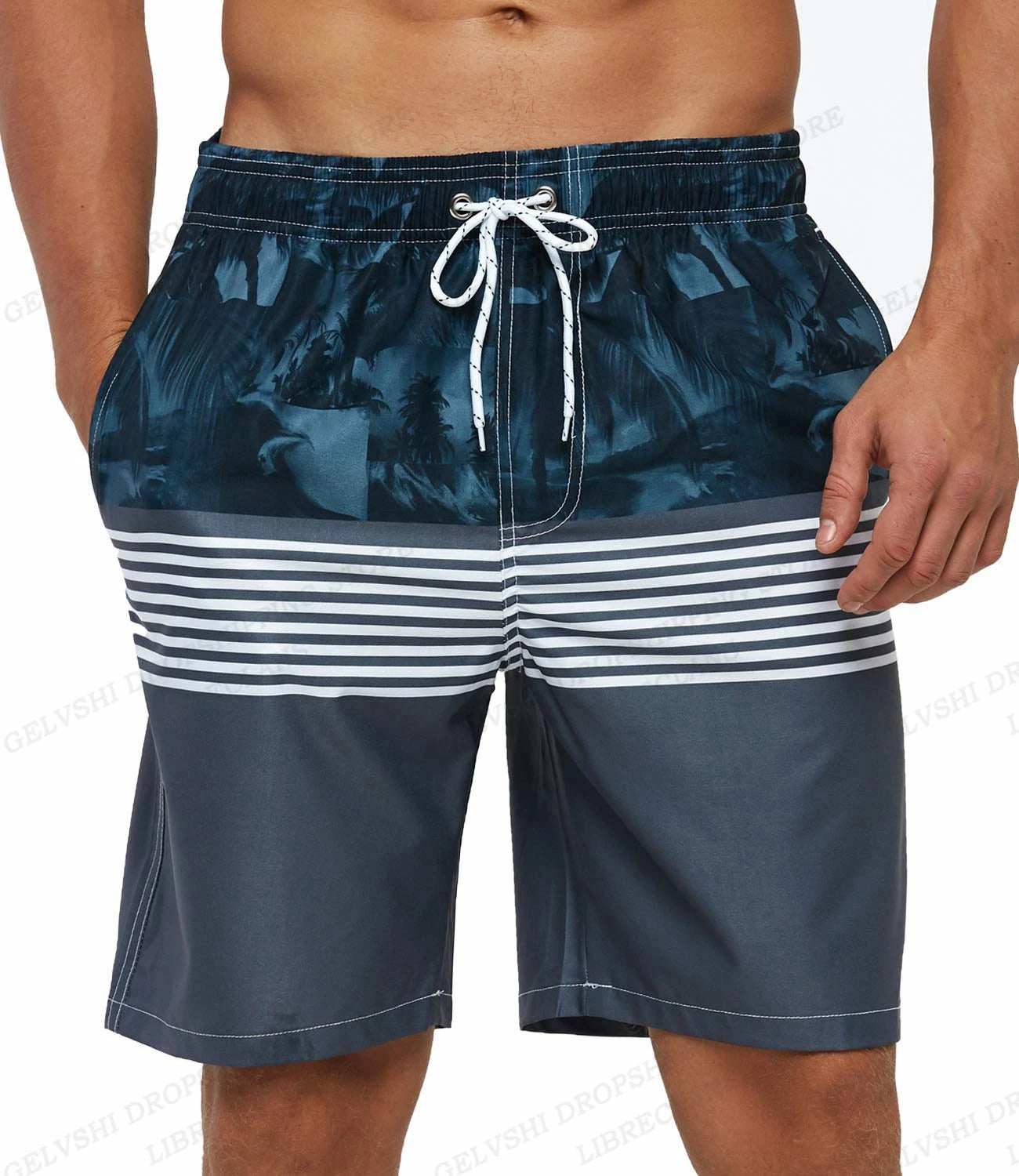 Men's Swimming Shorts Stripe 3d Surfing Board Short Kids Beach Shorts Men Swim Trunks Masculina Sports Fitness Pants Boy Briefs