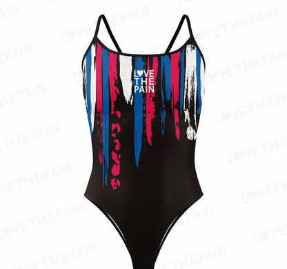 Love The Pain Women Swimsuit One-piece Comfortable Suit Functional Training Swimwear Pro Triathlon Beach Bathing Suit